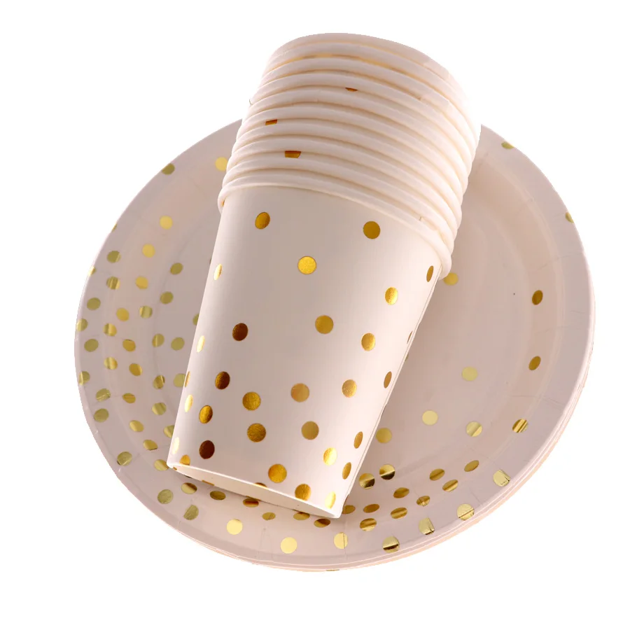 10 шт./компл. одноразовая посуда Золотая фольга праздничная кружевная звезда