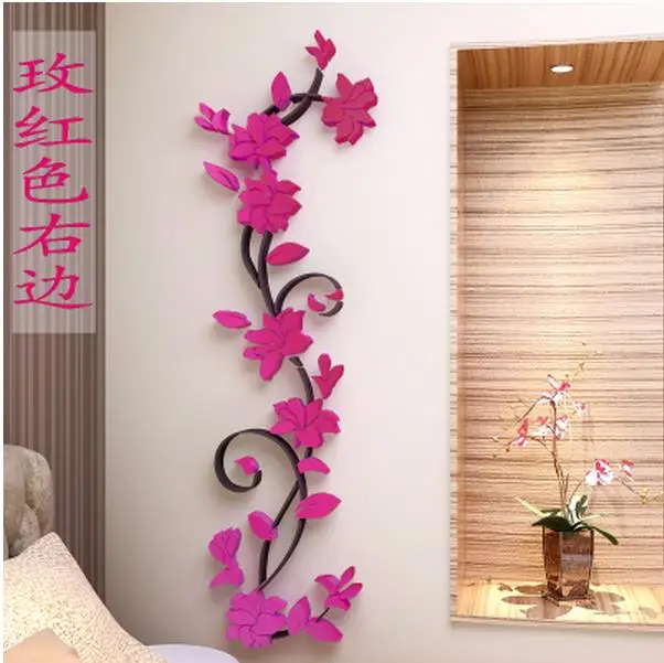 Цветок лоза 3 d цельный Кристал стены ТВ установка крыльцо украшена домашняя