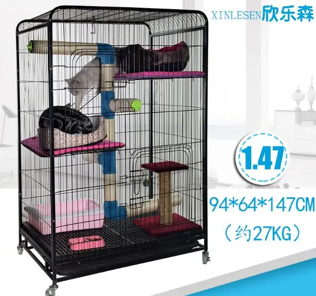 LK1612 eco-friendly Paited металлическая клетка для животных 2/3/4 слоя большое пространство будка домашних животных Многослойные ПЭТ вилла простая установка