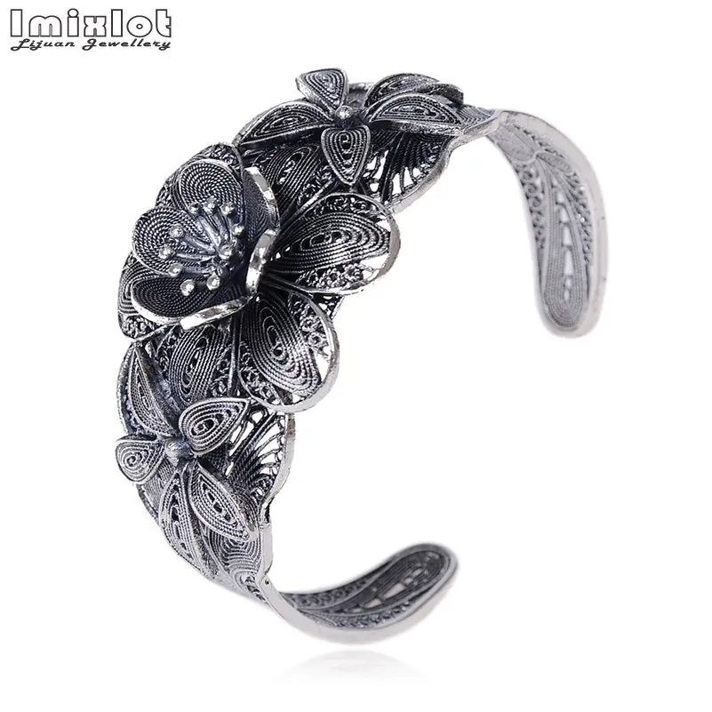 Браслет-манжета Imixlot с тремя цветами для женщин мужчин золотистый серебристый