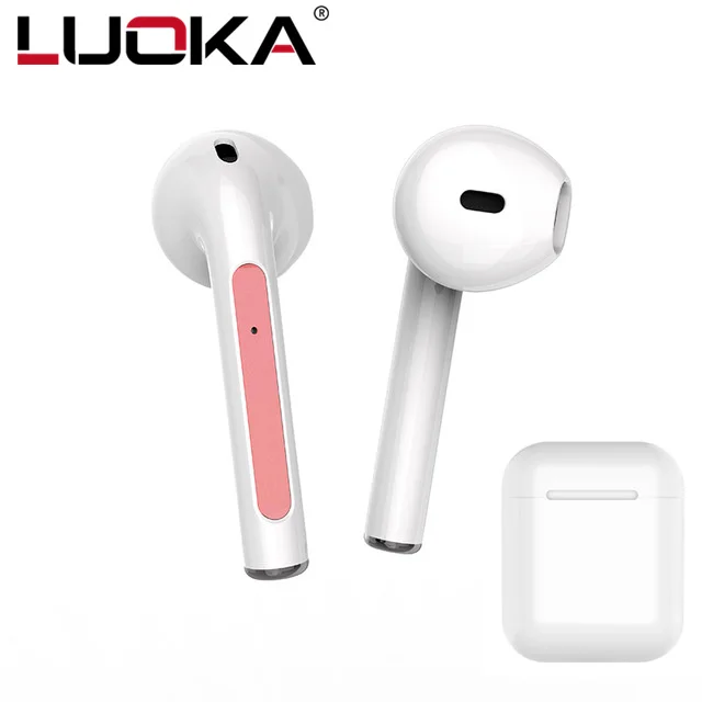 Pink Новые беспроводные наушники Bluetooth 5,0, HIFI TWS, беспроводные наушники с сенсорным управлением, наушники с зарядным устройством для IOS, Android - Цвет: Pink