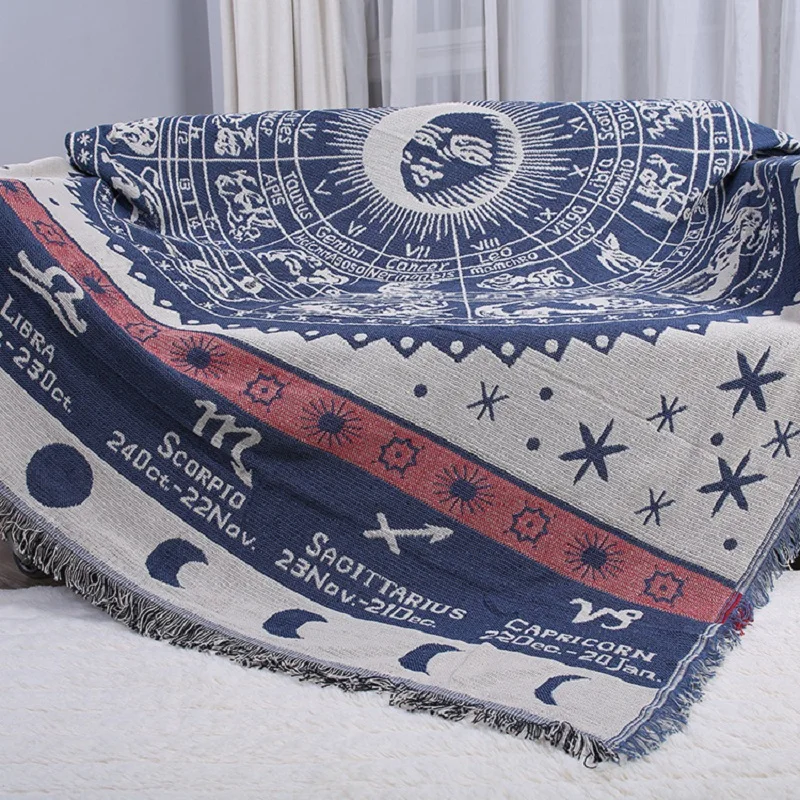 New Quality Thick Cotton Line Constellation Knit Blanket Super Soft On The Bed Multi-functional Sheets For Sofa | Дом и сад