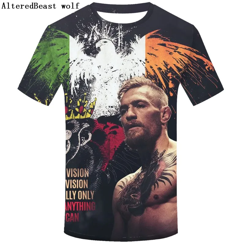 as picture Лето, Conor McGregor king is back, дизайнерская футболка с принтом и коротким рукавом, мужские футболки, забавная футболка - Цвет: as picture