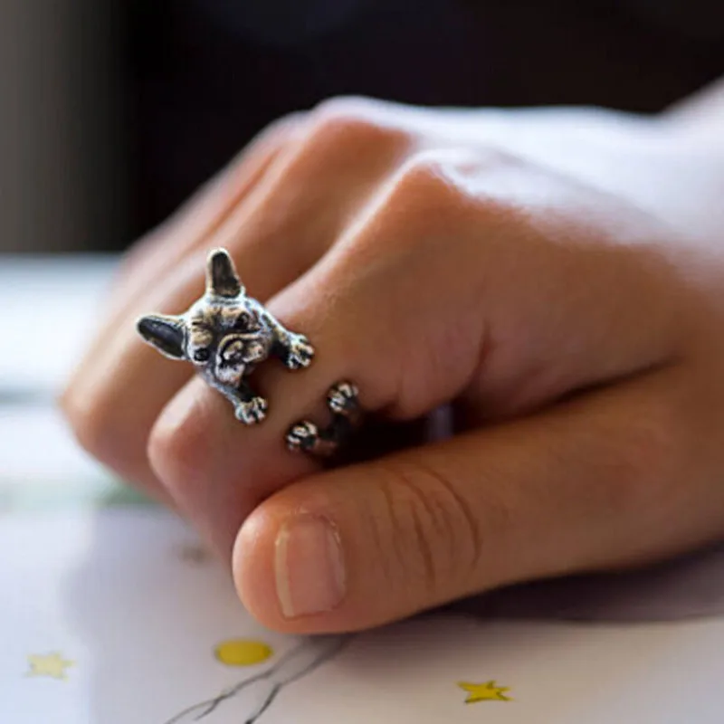 1 шт. 2017 кольцо на палец с французским бульдогом Мопсом милые золотые новые черные