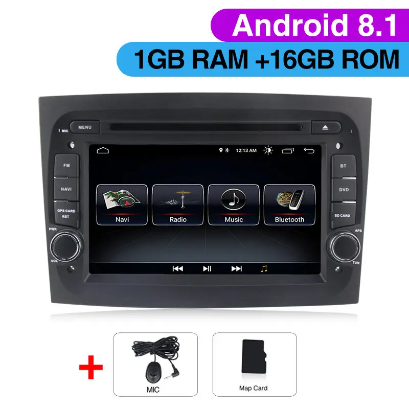 Car dvd Android 9,1 Автомобильный DVD Радио аудиоплеер для Fiat Doblo gps навигация TDA7851 wifi данные беспроводного обмена - Цвет: Car dvd
