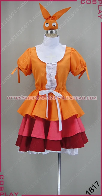 Tsuki Monogatari Ononoki Yotsugi пушистый костюм для косплея платье с головным убором и носками