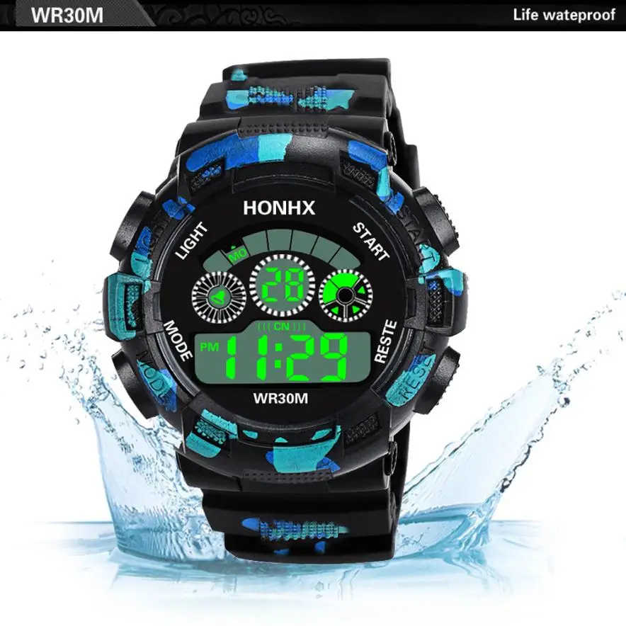 

Men's Watch Luxury Men Analog Digital Military Army Sport LED Waterproof Wrist Smart watches man clock 2018JUL17