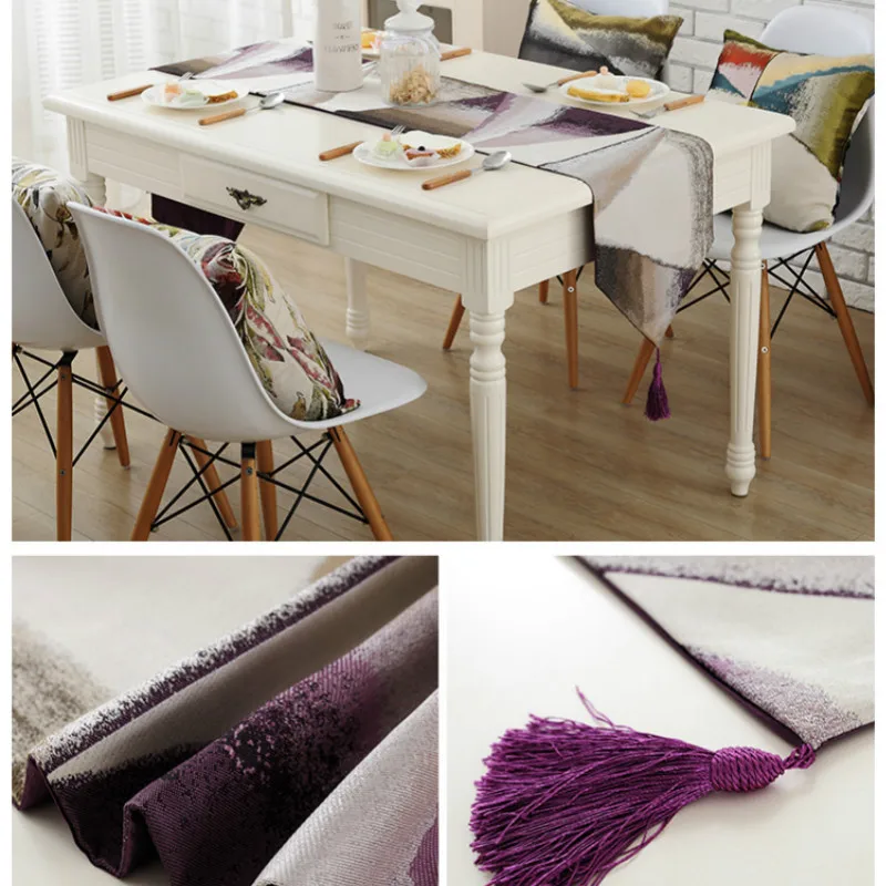 DUNXDECO скатерть из хлопчатобумажной смесовой ткани с синими геометрическими