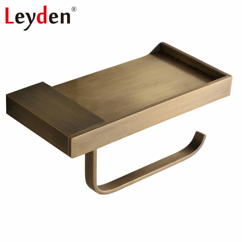 

Leyden Copper 4 Color Toilet Roll Holder Toilet Paper Holder with Shelf Wall Mounted Toilet Paper Rack Bathroom Accessories