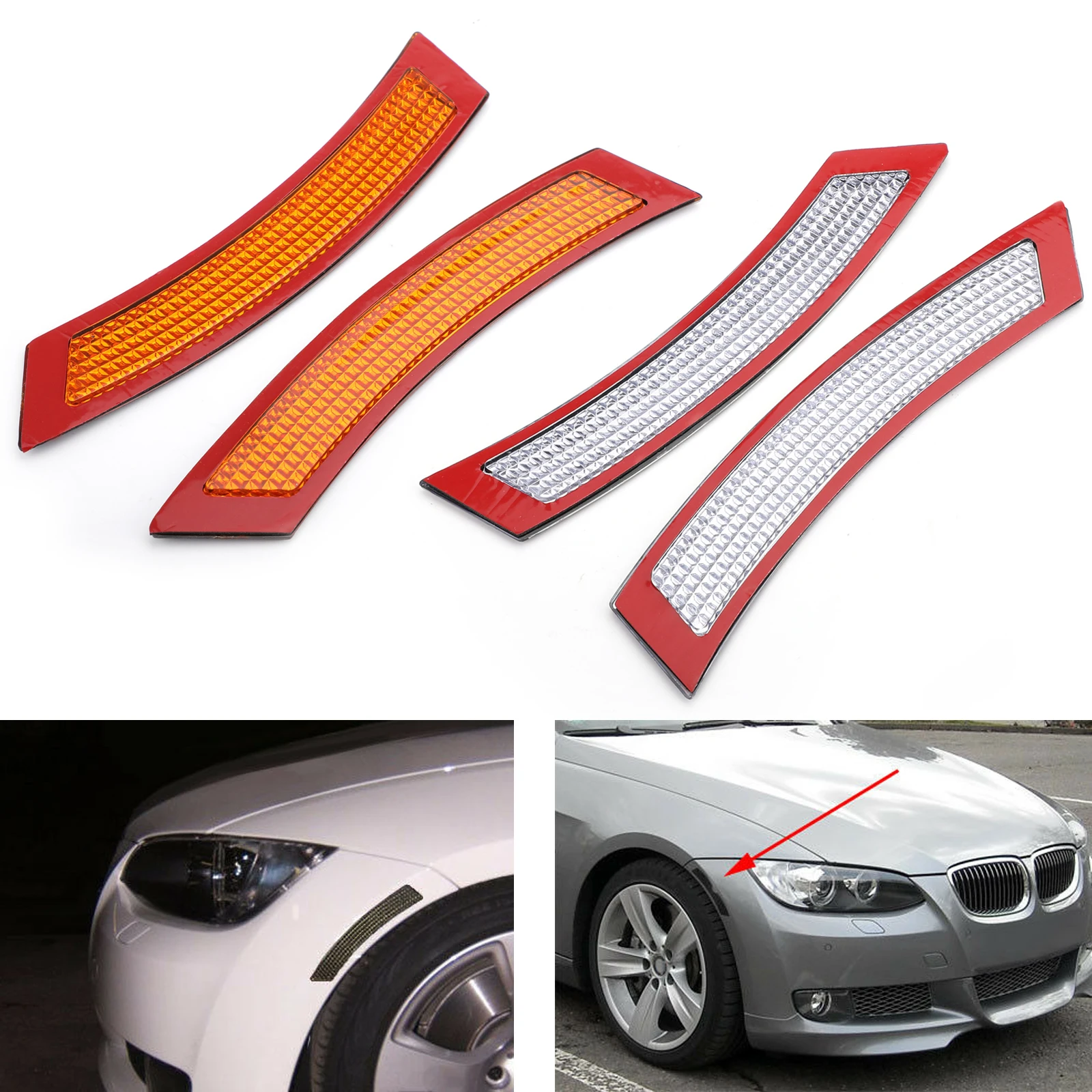 

Areyourshop 2Pcs Front Bumper Reflector Side Marker For BMW E92 E93 3 Series 2DR For Coupe 07-13 Side Marker Car Accessorise