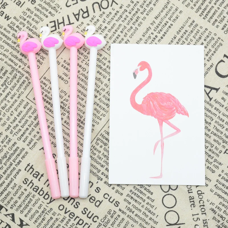 60 шт./лот гелевая ручка Caneta Kawaii lapeta гелевые ручки с Фламинго материал Escolar Papelaria Set