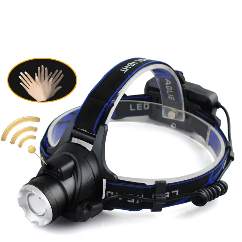 Option E Litwod Z20568 CREE XM-L2 U3 движения тела Сенсор головной светильник Перезаряжаемые светодиодный налобный фонарь 5000lm головки вспышки света светильник фонарь лампа светильник - Emitting Color: Option E