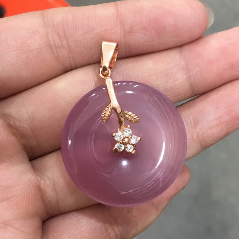 Фиолетовые Зеленый Агат Кулон Пряжки кристалл кулон jade pendant Цепочки и ожерелья и серебряный шнур S925