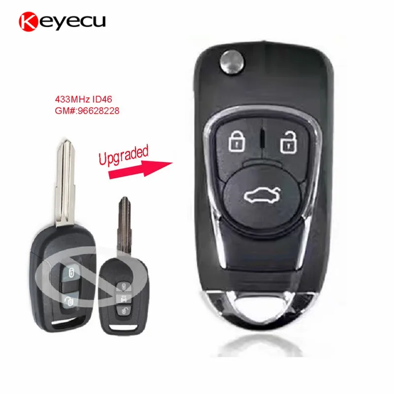 Обновленный Автомобильный ключ раскладушка Keyecu для Chevrolet Captiva 2006 2007 2008 2009 2010 2/3