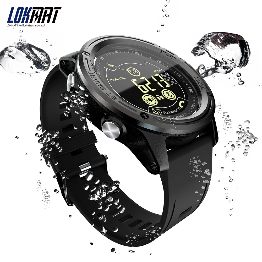 LOKMAT Smart Watch Sport шагомер Водонепроницаемый IP68 Bluetooth Для мужчин цифровые часы