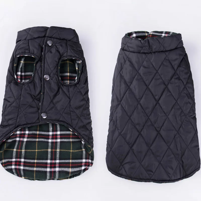 Теплая одежда для домашних животных модная клетчатая куртка собак пальто