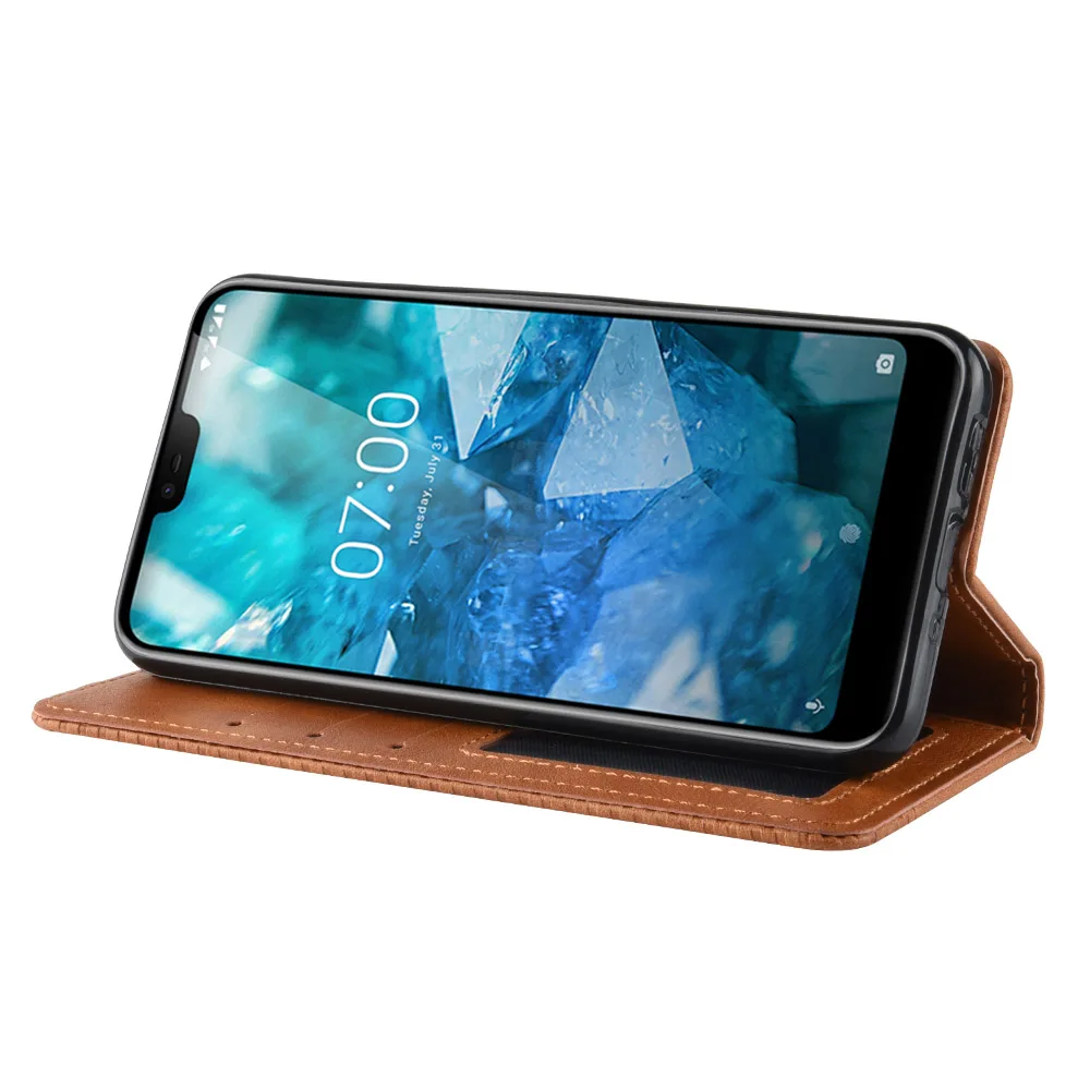 Магнитный винтажный кожаный чехол премиум класса для Nokia 7 1 TA 1085 1095 1096 1100 с