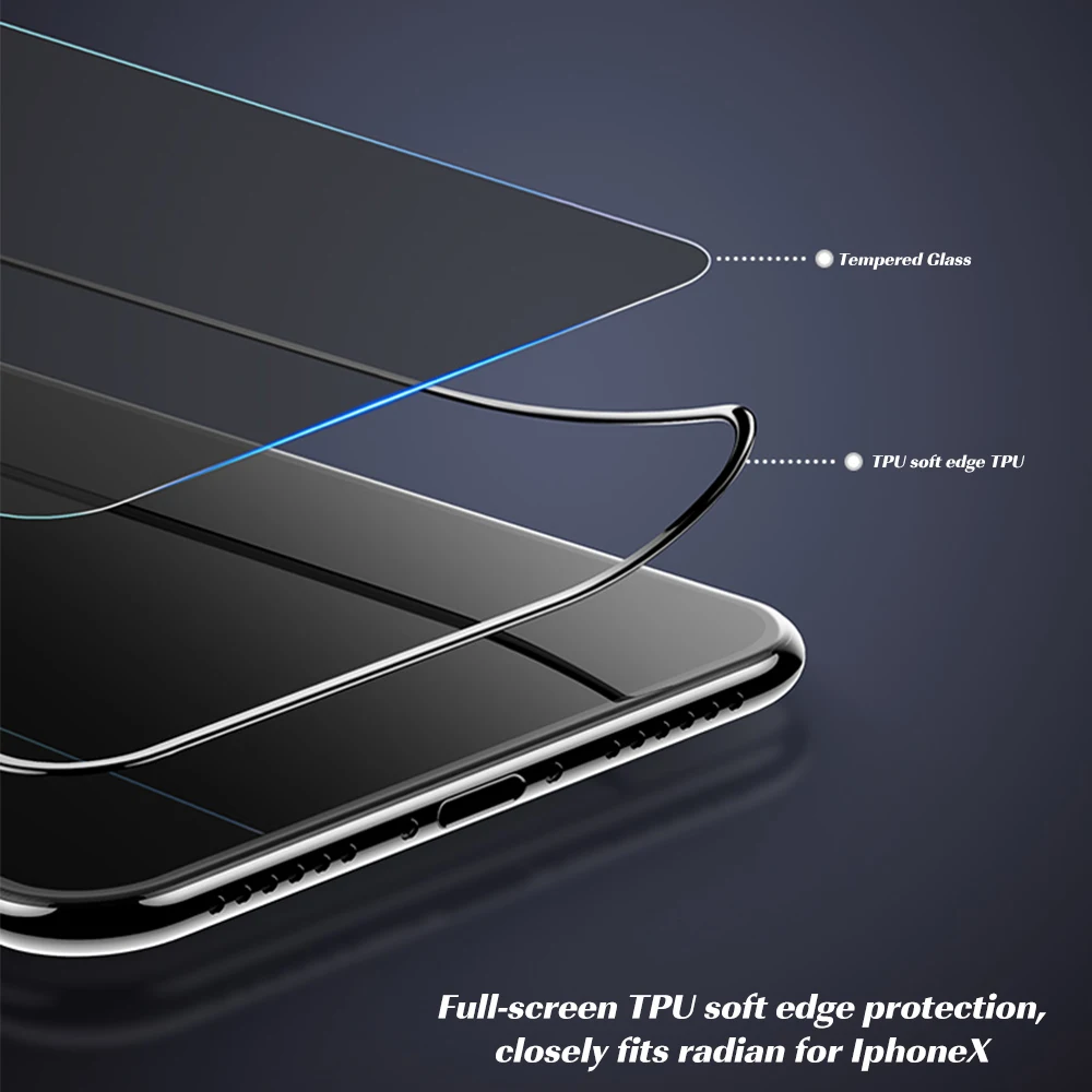 DanYee 100 шт. 6D полностью резиновая пленка из закаленного стекла для Apple 6/7/8/8plus iPhoneXs Max