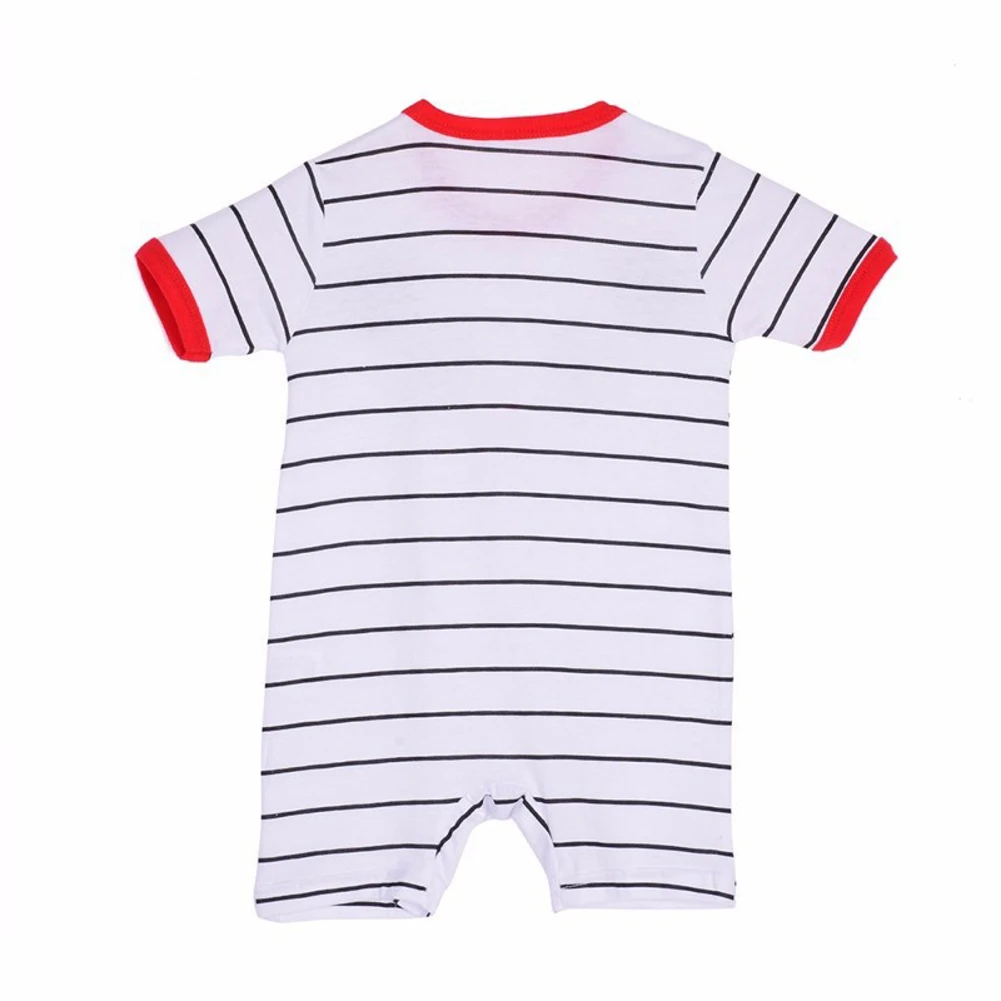 Летняя стильная одежда для новорожденных комбинезон в полоску с короткими
