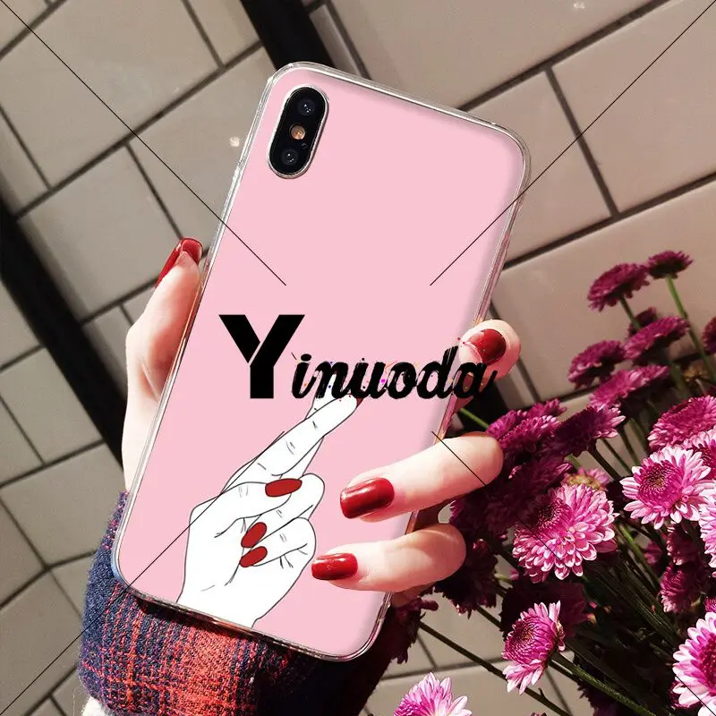 Yinuoda лучший друг макияж розовые ногти комиксы DIY аксессуары для телефонов Чехол