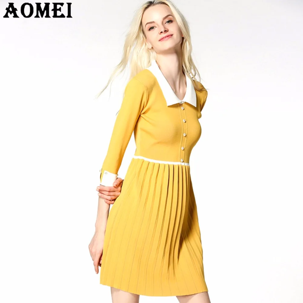 Женское Повседневное платье свитер Офисная Женская одежда для работы черный