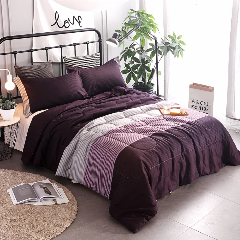 

Quilts set 228*228cm+2pillowcase European king size patchwork quilt 3pcs Autumn Big stripe bedding set flower pastoral bed linen