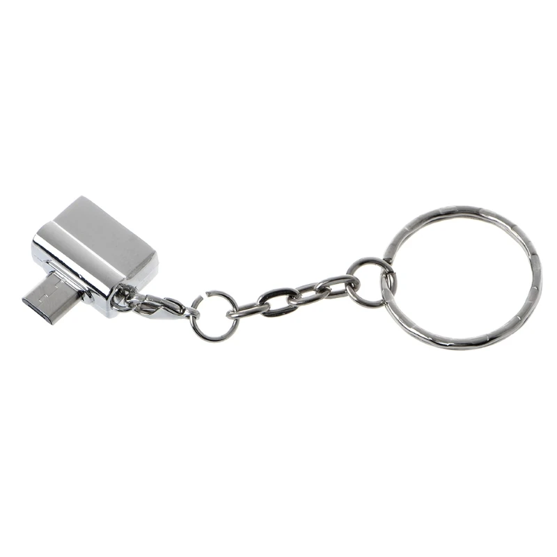 Металлический Micro USB Мужской OTG к USB 2,0 A Женский адаптер конвертер данных с брелоком