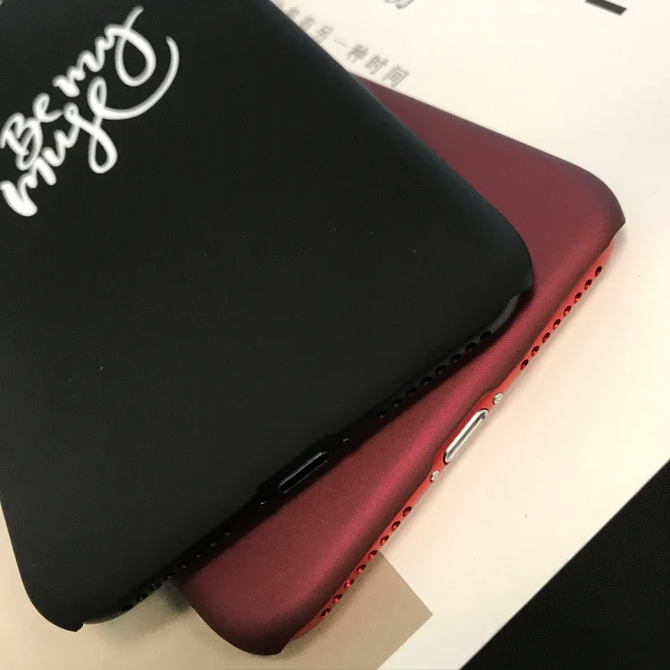 Простой Черный винно красный чехол для iPhone X XR XS Max 6 S 7 8 Plus полупакет Жесткий ПК