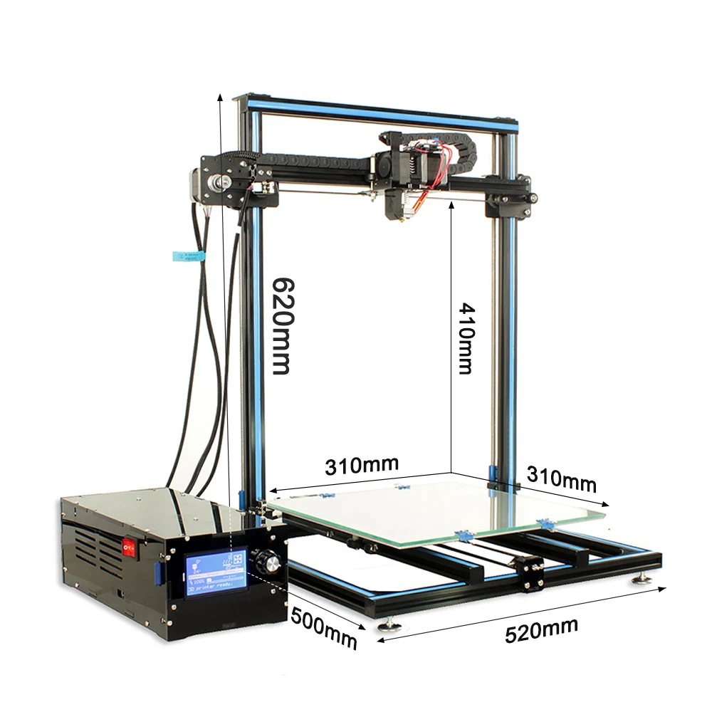 HCmaker 7 3D Printer MK9 Extruder Multi-Language Large Kit DIY High Precision Drucker 3.5 inch Screen PLA ABS | Компьютеры и офис