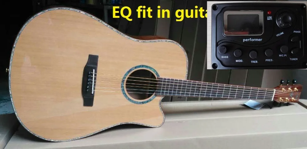 Полный твердой древесины выполнять электро Акустическая гитара|acoustic guitar|electro
