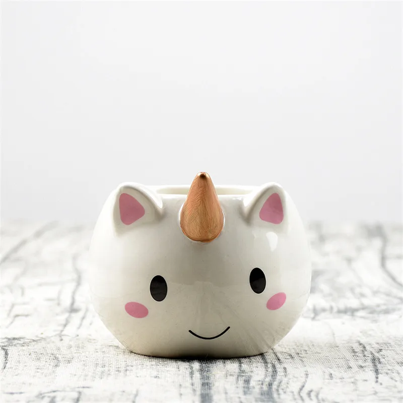 Hand-painted Cut Unicorn Cups Ceramic Cartoon Kids Mugs Coffee Milk Cup Office Home Breakfast Mug Christmas Gifts | Дом и сад