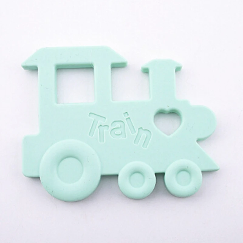 1Pc Silicone Teething Train Shaped Baby Teether Pendant Nursing Necklace Charms Chewable Toys Food Grade 4 Colors | Мать и ребенок