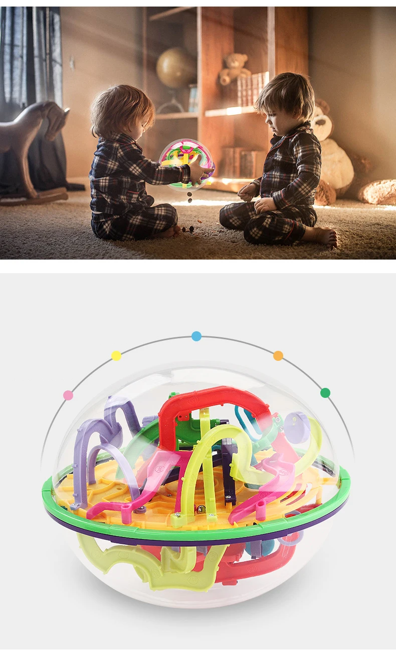 3D puzzle maze ball balance game intelligence toy 3D three-dimensional beads education children's educational toys gift,6 sizes
