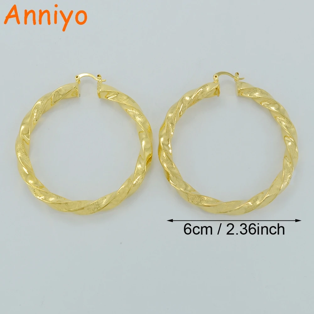Африканские серьги Anniyo 6 см для женщин золотого цвета круглые ювелирные изделия