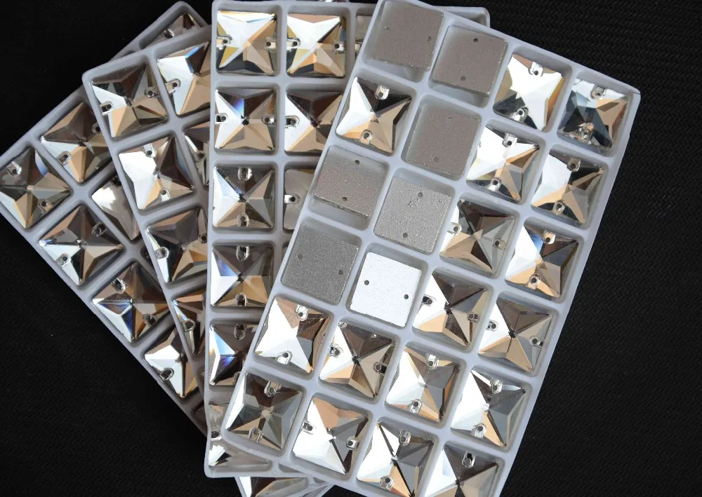 Оптовая продажа квадратный камень для шитья прозрачный цвет 10 12 14 16 22 мм пошива