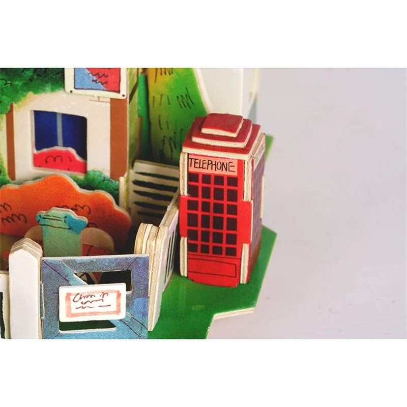 Robud Новый 3D DIY Кукольный дом со светодиодным светильник Миниатюрный домик