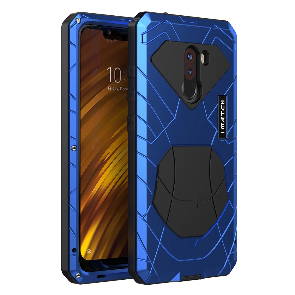Для Xiaomi mi Pocophone F1 твердый корпус для телефона Алюминиевый металлический протектор экрана из закаленного стекла для Xiao mi 9 T сверхмощный протектор
