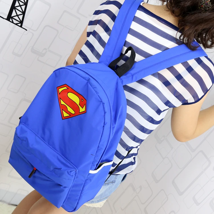 Super man backpack light quality nylon bag school |