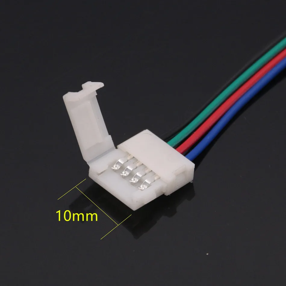 10 шт. мм панель для крепления по ширине RGB светодиодные ленты Разъем 4 контакта