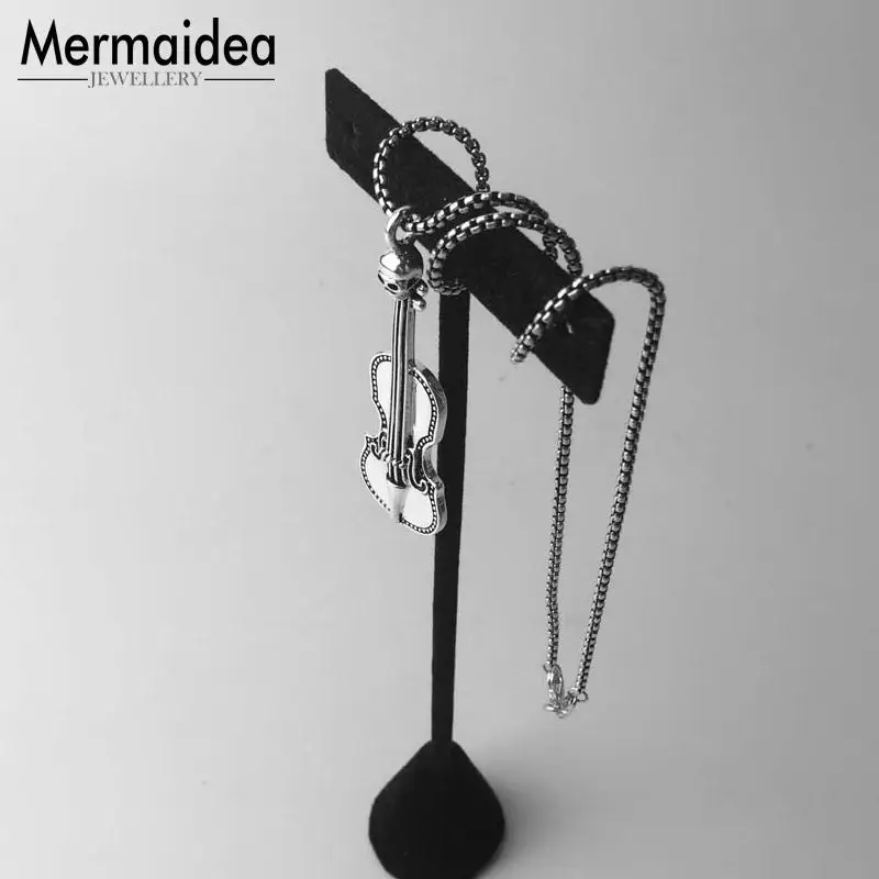 Кулон череп скрипка 2020 модные ювелирные изделия Стиль Bijoux ожерелье аксессуары