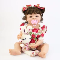 55cm full silicone body reborn baby doll toy for girl vinyl newborn princess babies bebe bathe accompanying toy birthday gift