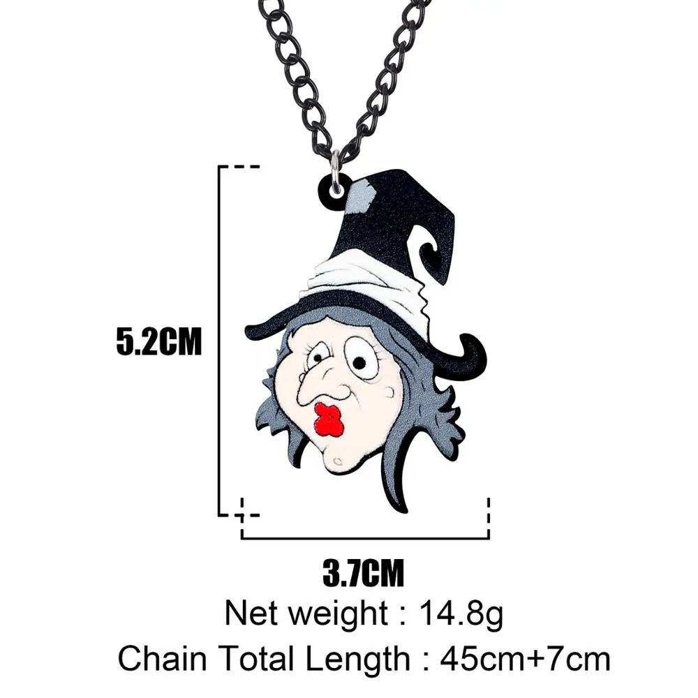 WEVENI акриловое красное ожерелье с ведьмой кулон на цепочке воротник Хэллоуин