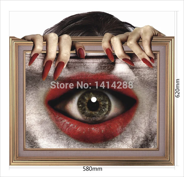 Украшение для вечеринки на Хэллоуин 3D трехмерные наклейки стену дома с