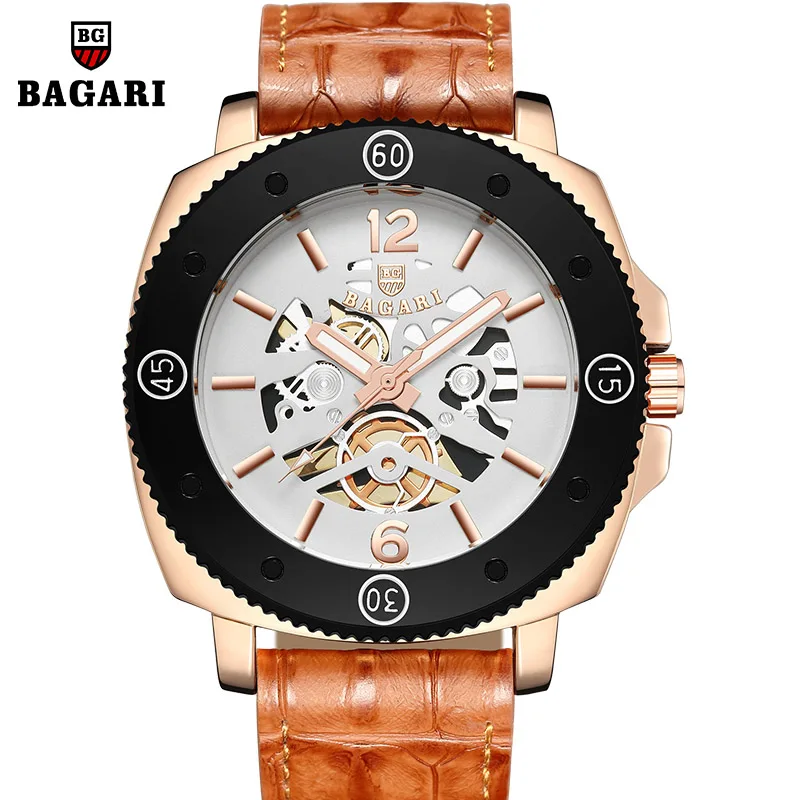 

BAGARI Watches Fashion Casual Sport Quartz Watch Men Military Man Waterproof Leather Business Wrist Watch Relogio Masculino