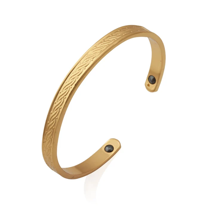 Модный мужской браслет золотого цвета с магнитной энергией турмалиновый магнит