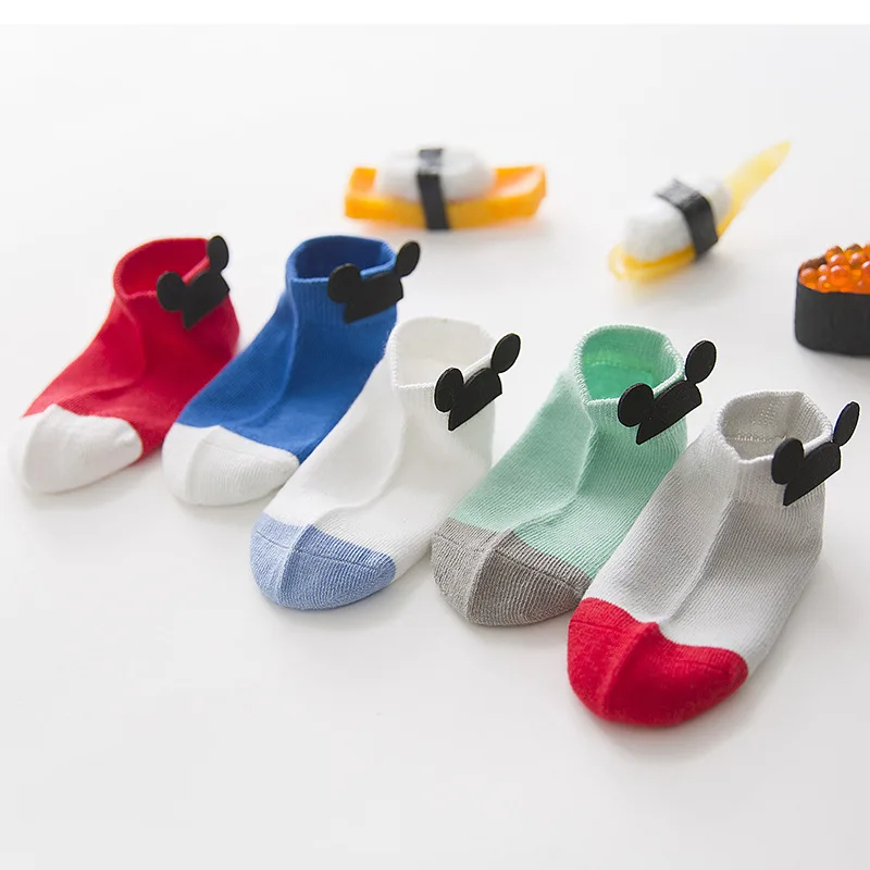 5 пар/партия Новинка 2017 года хлопковые носки с картинками большие и маленькие