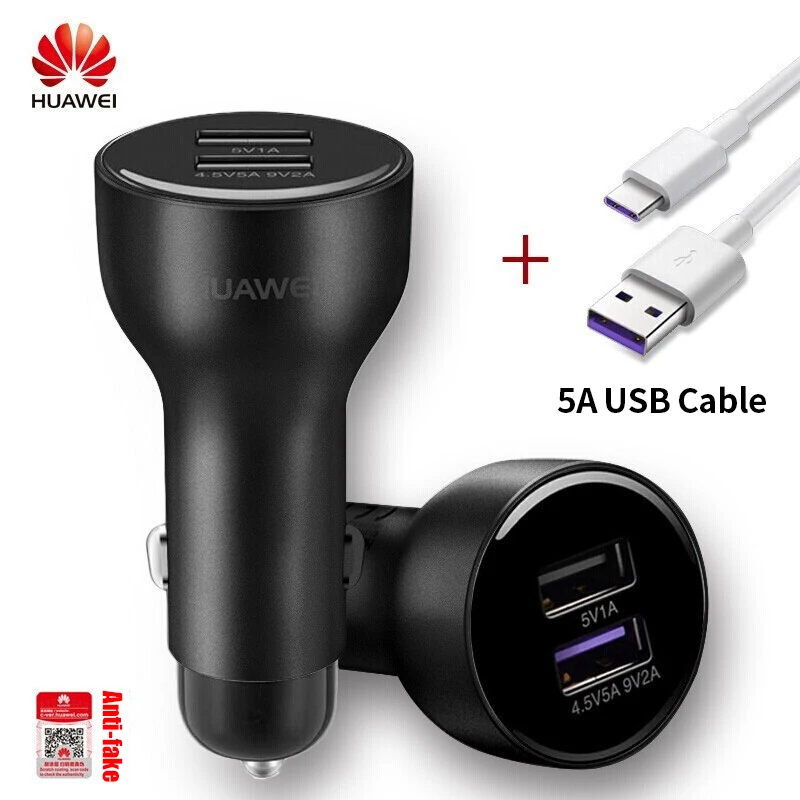 original huawei car fast charger intelligent quick chargers 27 5w 4 5v 9v 5a type c cable for samsung iphone supercharger ap38 free global shipping