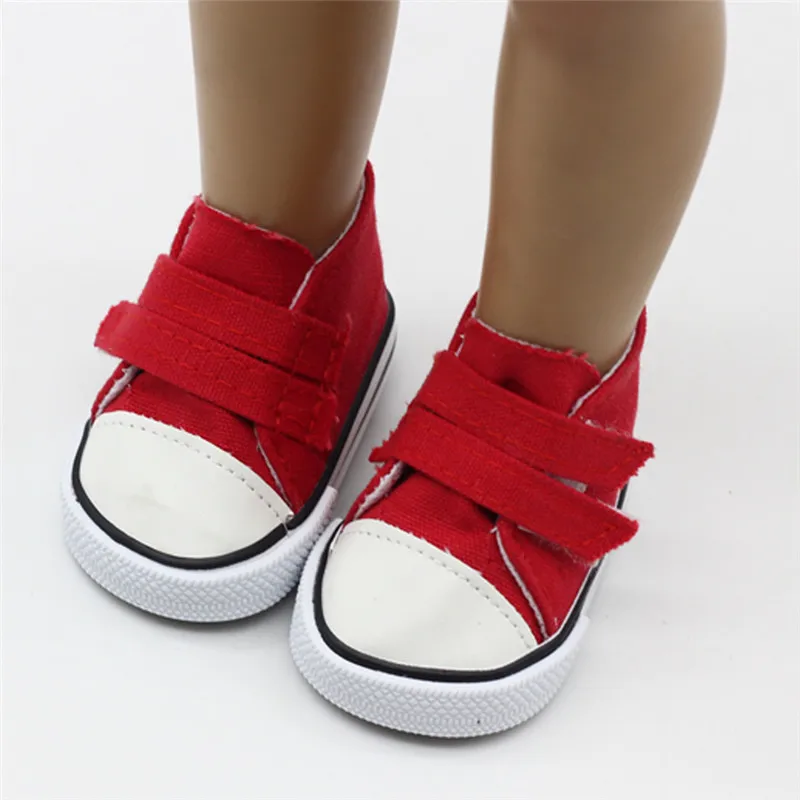 43cm Reborn Baby Doll Shoes White Black Red Blue Canvas Shoes for 18inch Girl Dolls Mini Fashion Shoes American Doll Accessories
