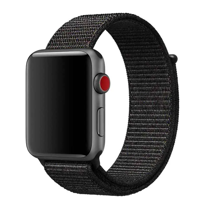18-Black Ремешок на запястье для Apple Smartwatch Band спортивные часы серии 4/3/2/1 наручных часов iwatch 38 мм 42 мм мягкий нейлон браслет смарт-браслет аксессуары - Цвет: 18-Black