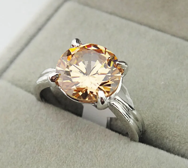 10 шт. женские круглые кольца с фианитом мм